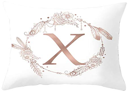 CEVAN Leinen Kissenbezüge Japan Kissenhülle Anthrazit Weiß Kissenbezüge Orientalisch Kissenbezug Sitzbank Kranz 12 Englische Buchstaben x Kissenbezüge Sofa Dekor 30x50 cm