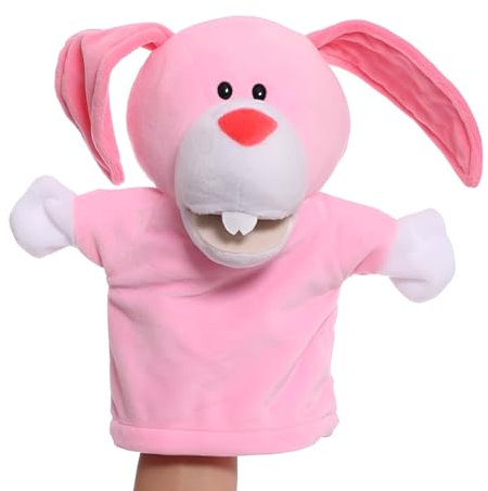 Proumhang Handpuppen für Kinder,Weiche Plüsch Zoo Tier Puppe für Kinder Kleinkinder Jungen Mädchen,Für phantasievolles Spiel,Showtheater,Partyzubehör (große bewegliche Münder) Kaninchen 25cm
