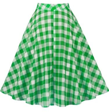 Rose Taille Haute Été Piste Swing Jupes À Carreaux Imprimé Doux Une Ligne Pinup Rétro Vintage Rockabilly Jupe -5-M