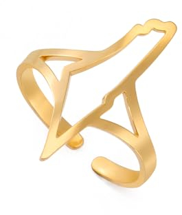 Dreamtimes Israel Palästina Karte Finger Ringe für Frauen Männer Edelstahl Einstellbare Offene Ringe Land Geographie Schmuck Geschenk (Gold-2)