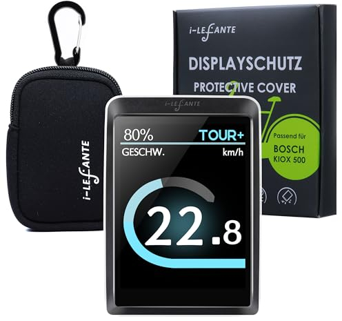 i-LEFANTE Protective Display Case for Bosch Kiox 500 (BHU3700) with Neoprene Case, E-Bike Screen Protector, Transparent and Waterproof, Shock and Scratch Protection, Protective Cover Fit for Kiox 500