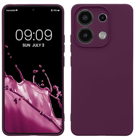 kwmobile Housse Compatible avec Xiaomi Redmi Note 13 4G Coque - Housse de téléphone en Silicone avec Protection Appareil Photo - Bordeaux Violet