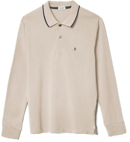 Coveri Maglia Polo da Uomo Manica Lunga 100% Puro Cotone Leggera M L XL XXL XXXL