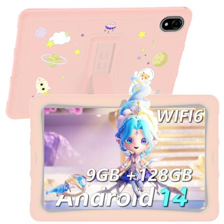 DOOGEE U10KID Tablet para Niños, Tableta 10 Pulgadas, 9GB +128GB(Up to 1TB, Tablet Táctil HD, 5060mAh, APPS para tabletas Infantiles, Widevine L1, TUV, Control Parental, Pink