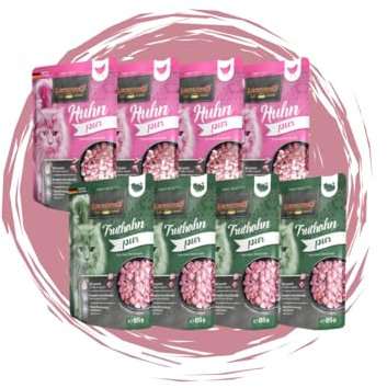 Leonardo Frischebeutel 8x85 g - Katzenfutter - Nassfutter - Multi Bundle - Sparpaket - Pouch - Verschiedene Sorten (4X Huhn pur, 4X Truthahn pur)
