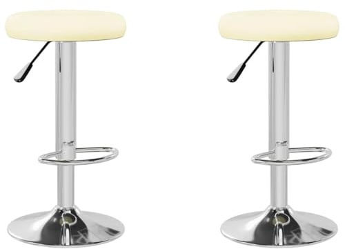 vidaXL Barhocker 2 STK. Creme Kunstleder