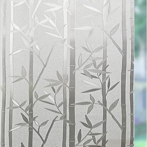 Fenster Sichtschutz Selbstklebend 70 x 200 cm Uv-Schutz Folie Sichtschutz Hitze Sichtschutzfolie für Fenster Fensterfolie Sonnenschutz UV für Büro Und Haus, Bambus