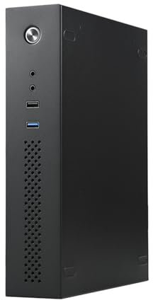 Supoion 3L HTPC Piccolo Desktop Computer Caso, Posizionamento Verticale & Orizzontale, Raffreddamento Efficiente Supporto 2x2.5 Solid Disks
