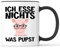 Tasse mit Spruch Nichts was pupst Becher Vegan Venagner Vegetarier Veganerin Vegetarierin - lustiges Geschenk - Kaffeebecher als Geschenkidee - Kaffeetasse 330ml - Weiss-Schwarz