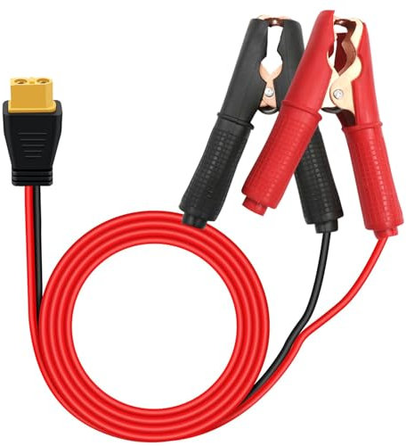 HuaLiSiJi Câble XT60 Femelle vers Pinces Crocodiles 12V 24V 20A 14AWG XT60 Connecteur vers Pince Crocodile de Batterie de Voiture, pour Centrale Électrique Portable, Outils Électriques, etc (2m)