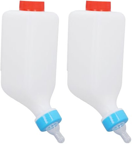 Yosoo Health Gear Baby Lamp Milk Feeder Bottle 2pcs Lamb Milk Feeder Bottle Leakage Proof Hanging Livestock Milk Feed Jug for Goat Sheep Cow Calf, Sheep Feeding Nursing Bottle with Handle