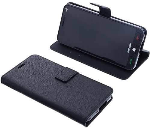 foto-kontor Custodia compatibile con Brondi Amico Vero 4G Book Style Case Cover Smartphone protettiva Portafoglio per cellulare Cover a libro Supporto per telefono nero