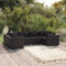 6-TLG. Garten-Lounge-Set mit Kissen Poly Rattan Schwarz,Exklusive GartenLounge aus PolyRattan: Modulares Loungeset für entspannte Stunden im Freien Gartenmöbel