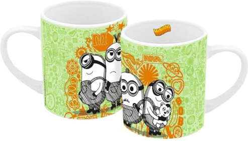 Ausmaltasse Minions 250ml, Kindertasse, Tasse, Keramik, Anmalbar, DIY, Kevin, Dave, Bob, Stuart, zum Ausmalen