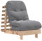 Eleganz Futon Schlafsofa mit Matratze: Klappsessel mit Verstellbarer Rückenlehne 60x206x11 cm Massivholz Kiefer - abnembarem Kissen, Sofabett Gästebett für drinnen und draußen
