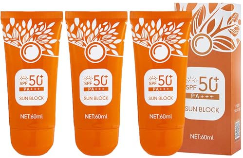 Sonnenschutzmilch mit LSF 50+, Sonnencreme Gesicht 50+, Sonnenschutzmilch für umfassenden Schutz, wasserfeste Sonnenmilch, Rückstandslose Sonnencreme für helle und empfindliche Haut (3)