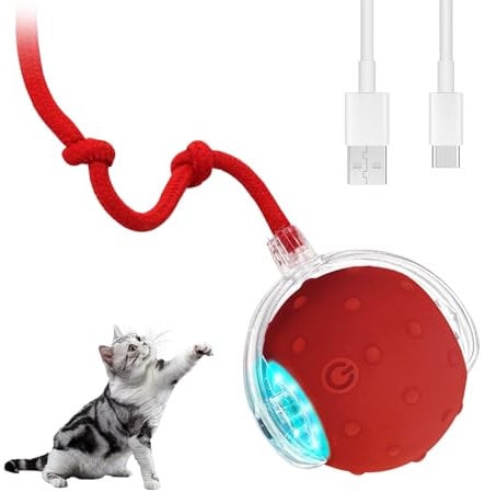 Neue Upgrades Interaktives katzenspielzeug Katzenball Elektrisch Mit Vogelstimmen, 3 Modi powerball katze USB-Aufladung magic ball Stumm cat toy interaktiver spielball mit schwanz für hunde Katzen