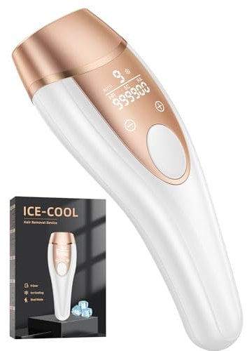 21J IPL Geräte Haarentfernung mit Kühlsystem, 3 Erweiterte Funktionen HR/SC/RA, 600-1200NM Effizient Laser Haarentfernung und 9 Energiestufen für Damen/Herren, Gesich, Bikini, Körper, Beine, Achseln