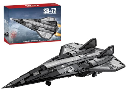 LootPop Flugzeugbausatz-Darkstar SR-72 – US-Hyperschall-Drohne im Maßstab 1:35-1880 Klemmbausteine - Modellbausatz für Technik- und Militärfans