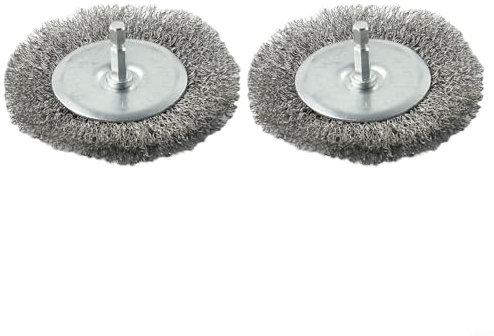 Ersatzbürsten-Set, 2 Stück, 100 mm, Metall-Fugenbürsten für EFB 400 401 Blister elektrischer Fugenreiniger Gehweg, 2 Stück