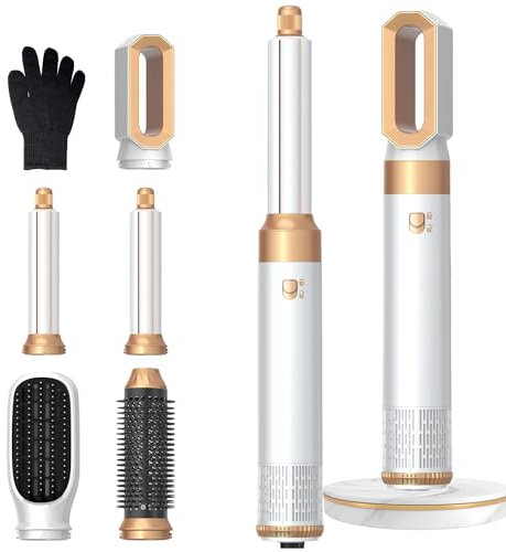 Hairstyler Set, 5 in 1 Air styler, Negativ Lonen Haarstyler mit Lockenstab automatisch, Air Styler Thermal Brush Haartrockner