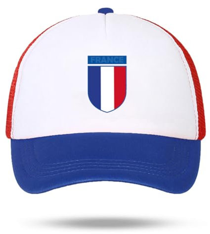 KUMSODE Casquette France Drapeau Bleu Blanc Rouge Design Classe Casquette de Baseball Unisexe réglable Chapeau de Soleil Respirant pour Adulte Femme et Homme
