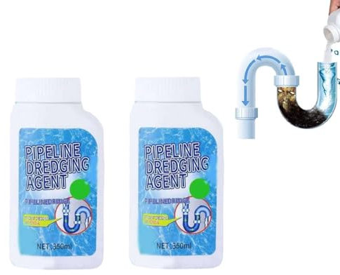 Leistungsstarkes Rohrausbaggermittel, 2025 neuer Abflussverstopfungsentferner, 350 ml, schnelle Reinigung, Abflussreiniger, Werkzeug für Küche, Bad, Waschbeckenentfeuchter (2 Stück)