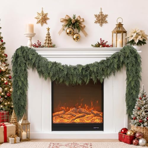 MACTING Weihnachtsgirlande, 9FT Girlande Weihnachten Outdoor für Dekoration | 200-tip Voll-PE Grün Tannengirlande künstlich, Weihnachtsdeko Girlande für Türen, Bögen, Treppen, Draußen, Kamin, Christmas