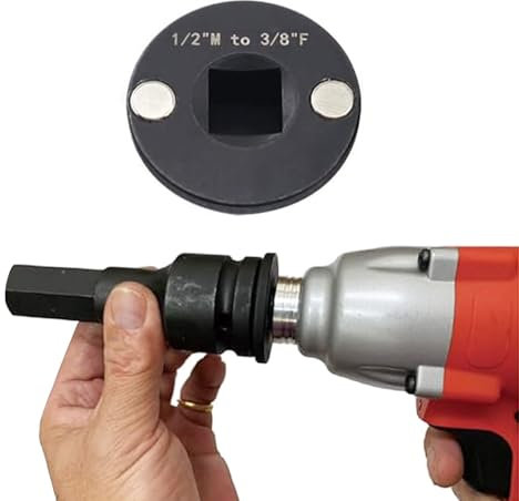 Low Profile Impact Socket Adapter Set, 4PC Drive Ratchet Adapter Set for Tight Spaces, 3/4 to 1, 1/2 to 3/4, 1/2 to 3/8, 1/4 to 3/8, Low Profile Socket Adapter for Impact Tools (B)