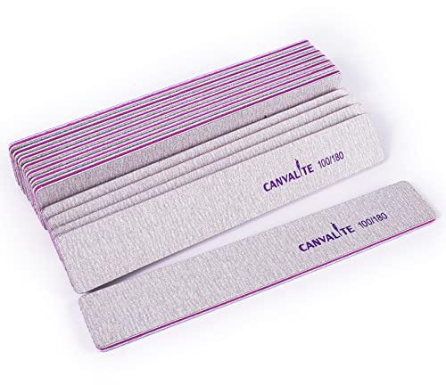 Canvalite Professionelle Nagelfeilen Halbmond (stück, 12, Körnung 100/180)
