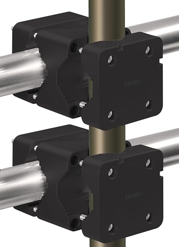 4smile Sonnenschirmhalter Balkongeländer aus Aluminium, 2er Set, Schwarz | Sonnenschirm Balkon Halterung - Schirmhalterung SunnyStar, Kraftprotz mit funktionalem Design, ideal für große Sonnenschirme