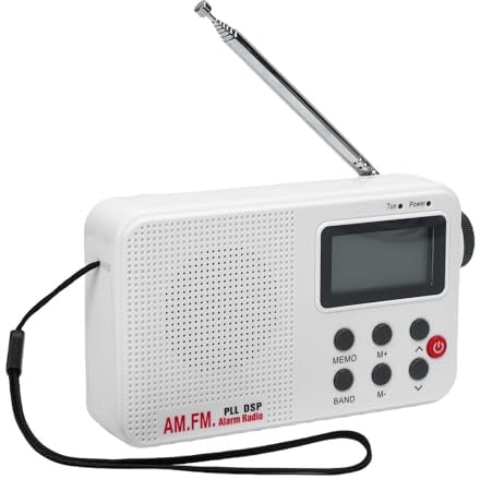 Cuifati AM FM SW Tragbares Radio, Dual-Stromversorgung, Kleines Radio mit Digitalem Tuner, Hintergrundbeleuchtetem LCD-Display, Integriertem 5-W-Lautsprecher und 3,5