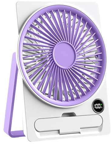 Soffiatore ricaricabile - Ventole di raffreddamento in stile scheda sottile, schermo LCD a sei velocità regolabili, ventilatore a batteria per camera da , dormitorio, ufficio, studio, spiaggia