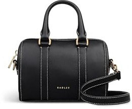 RADLEY London Noble Alley Women's Leather Mini Ziptop Top Handle Handbag, Black