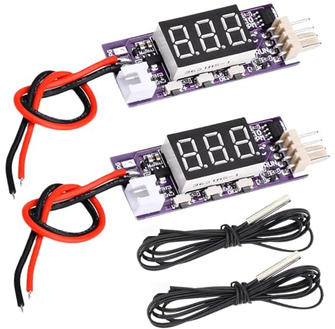 Behogan 2 moduli di controllo della ventola: DC 12 V, quattro poli, controllata dalla temperatura, PWM, regolatore automatico della temperatura, sensore NTC per alloggiamento PC e ventola del server