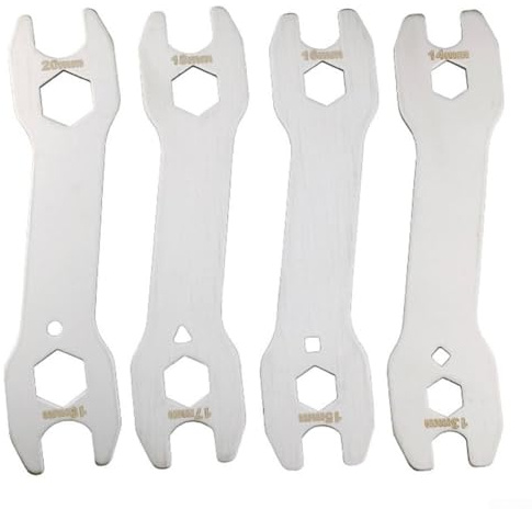 Honseadek For Bike Hub Cone Wrench Set, Stainless Steel Axle Cone Spanner Tool Kit for Bicycle Wheel Hub Maintenance, 13/14/15/16/17/18/19/20mm Thin Profile(4PCS Set)
