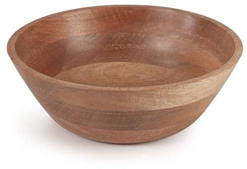 woodluv Large Fruit Salad Bowl 30cm, Decor Basket for Kitchen, Serving Bowls, Mango Wood