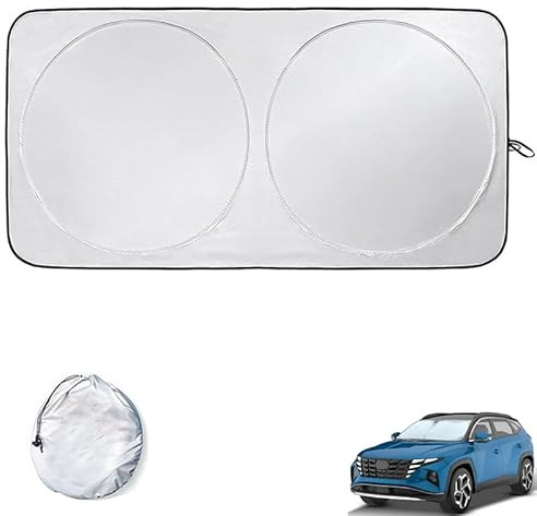 XIANTENG Parasol Coche Delantero para BMW 5 Series 2015–2025, Plegable Paraguas Parabrisas Bloqueo Rayos UV Calor Solar Máxima Protección Interior Accesorios