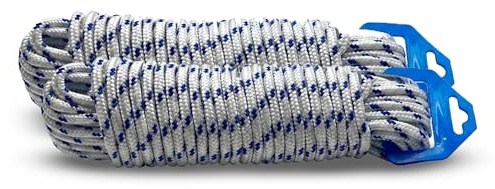 DOJA Barcelona Cuerda Trenzada Polipropileno - Ø8mm - 15m - Pack 2 - Fácil Uso, Colocar Toldos, Cuerda Resistente, Tendedero Exterior, Versatilidad para Amarre, Bricolaje, Resistente a Humedad