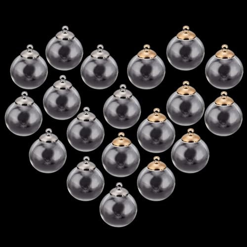 PH PandaHall 30 Stück 20 mm Mini klare Ornamente Klarglas Globus Flasche Wunsch Glaskugel Flaschen Hängende Kugel Phiole Charme für Weihnachten Ohrring Herstellung Zuhause Urlaub Hochzeit Dekor, 10 mm