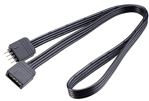 Akasa LED Strip Light Extension Cable | 4-pin RGB male to female connectors | 50cm | AK-CBLD01-50BK