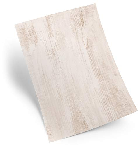 Logbuch-Verlag 50 Blatt Briefpapier HOLZ-OPTIK braun grau beige vintage Druckerpapier Bastelpapier DIN A4 100g Schreibpapier Papier alt wirkend Dekor Struktur