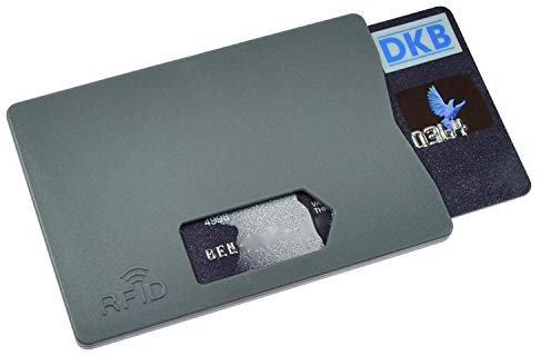 3X RFID Schutzhülle Kreditkartenhülle Stabil NFC Blocker für Ausweis, Scheckkarten, Bankkarten sicherer Schutz vor Datenklau (Grau)