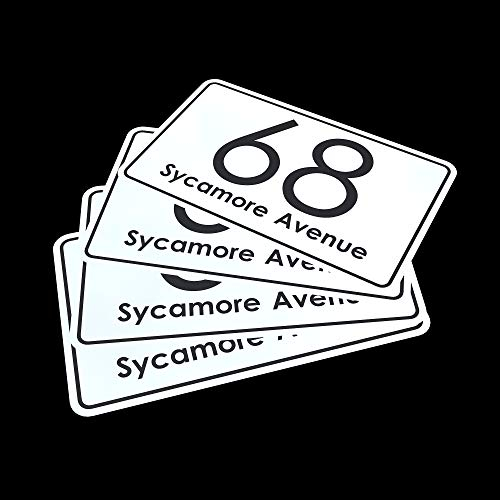K Smart Sign Wheelie Bin Number Stickers with Road and Street Name - A6 Vinyl Waste Container Decals - 4 Pack