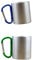 PETSOLA 2pcs 300ml Carabiner Mug Camping Unbreakable Hook Metal Beer Cups Green&Blue