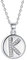 J.Endéar Buchstabe Kette 925 Sterling Silber Brief Initial K Disc Anhänger Halskette für Frauen Freundschaft 40 + 5cm einstellbar