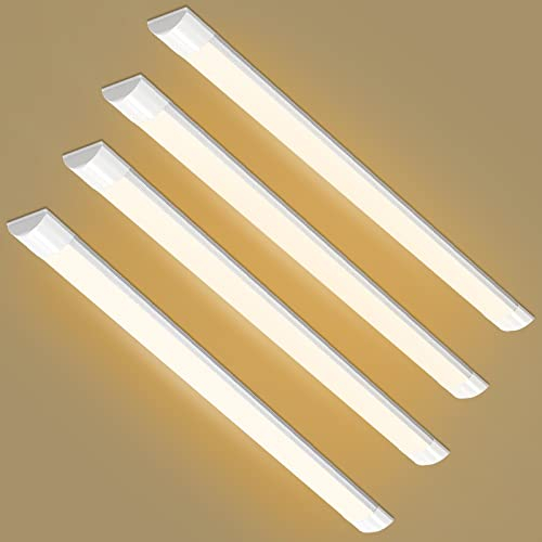 Viugreum 4 Pack 40W LED Deckenleucht Röhre Licht 120CM, mit 4800LM in Warmweiß3200K, 130°Abstrahlwinkel für Badzimmer Wohnzimmer Kühe Garage Lager Werkstatt