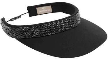 LOEVENICH Damen Visor aus Baumwolle mit geflochtenem Kunstlederband - größenverstellbar und ultra leicht