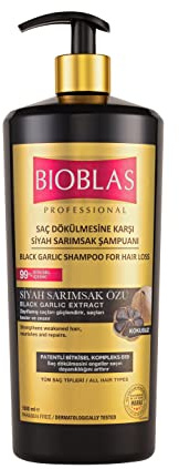 Bioblas Schwarzer Knoblauch Shampoo 1000ml - Anti Haarausfall für Frauen und Männer, Geruchlos, Dermatologisch Getestet (1000ml)