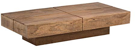 Woodkings® Couchtisch Amberley Holz, Echtholz modern, Design, Massivholz exklusiv, Lounge Coffee Table günstig (Mango, 140x70)